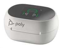 Kufje wireless Poly Voyager Free 60+ UC, ANC, me kuti karikimi me ekran, ngjyrë rërë e bardhë