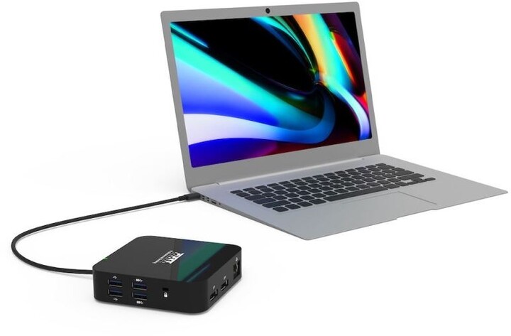 Stacion docking PORT CONNECT USB-C 10v1, 2x4K Display Port, 5x USB-A, USB-C 85W PD, Ethernet, SD
