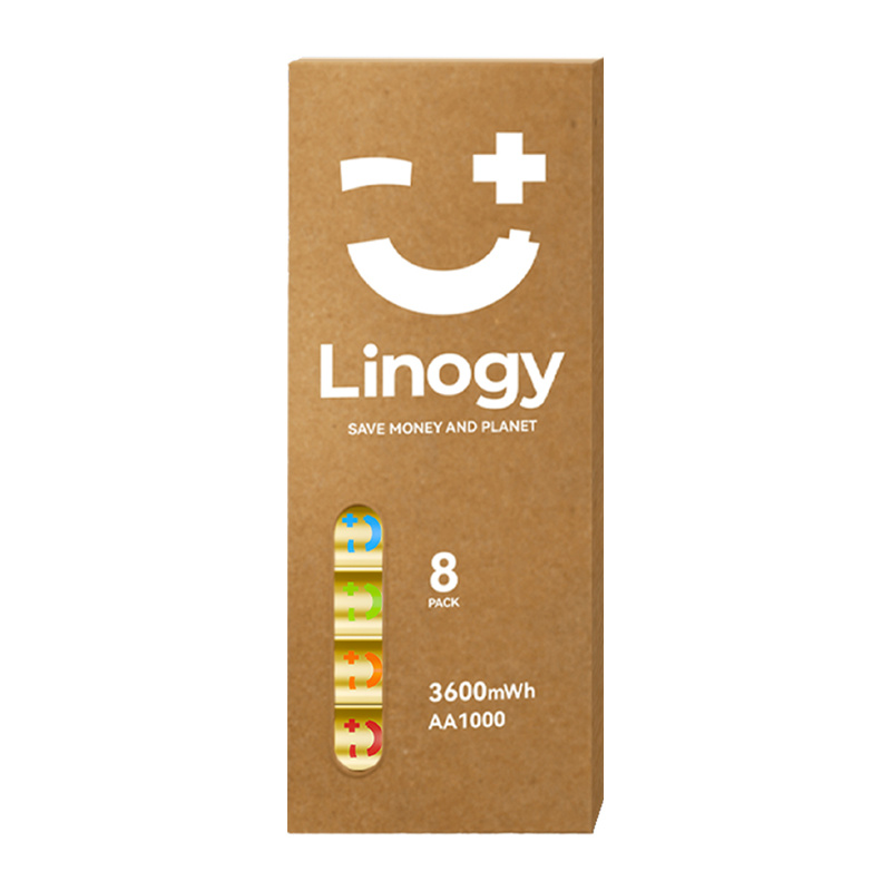 Set bateriash AA Linogy Li ion Pro, 1.5V, 3600mWh, paketim 8 copë