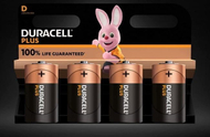 Bateri alkaline D Plus 100, madhësia D, pako 4 copë, të zeza