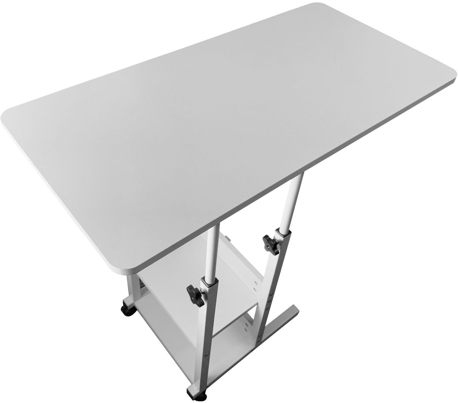 Tavolinë lëvizëse Mozos BLD-WH për laptop dhe projektor, me rrota, e bardhë