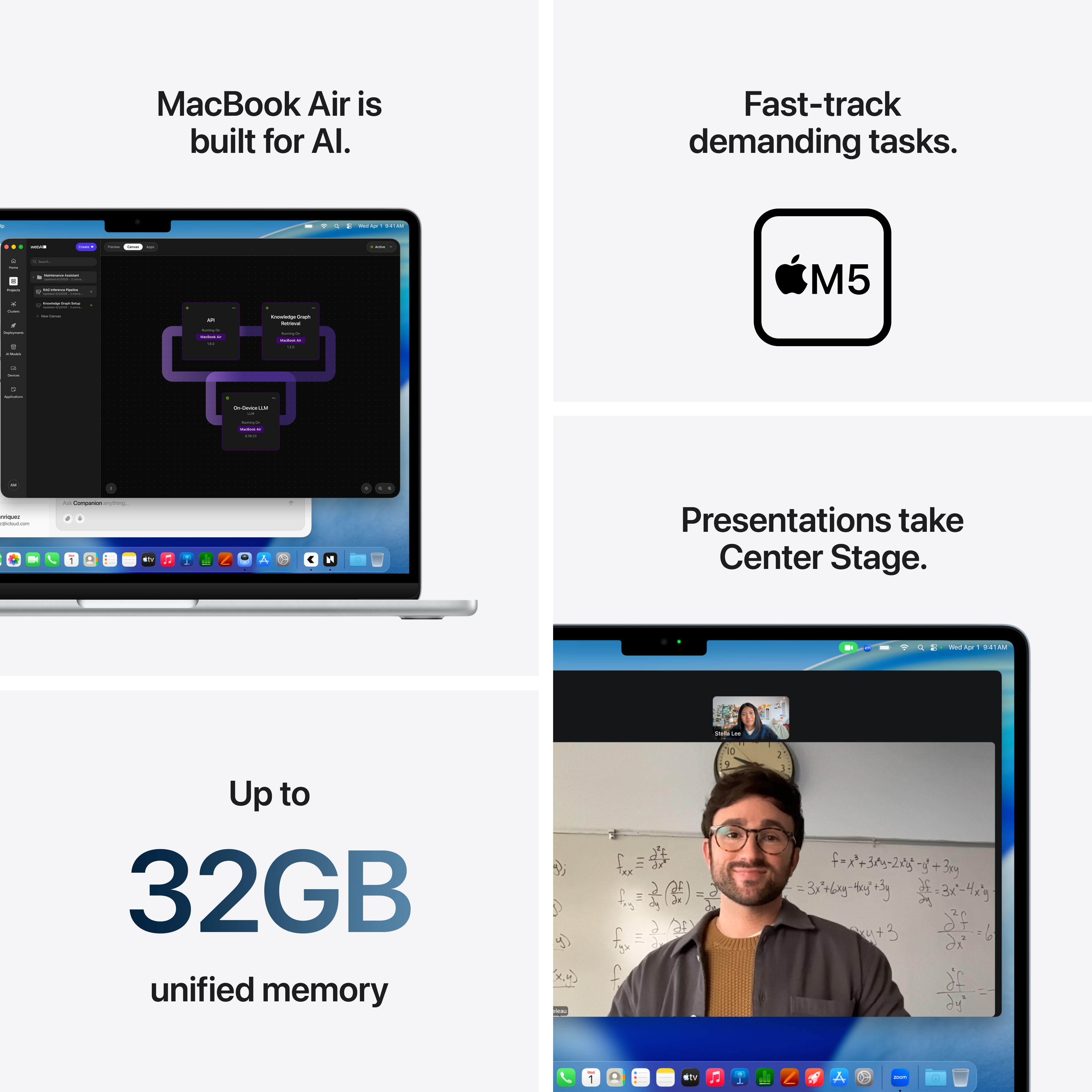 Apple Macbook Air, 15.3", M5 10-core, 16GB, 1TB, 10-core GPU, Midnight