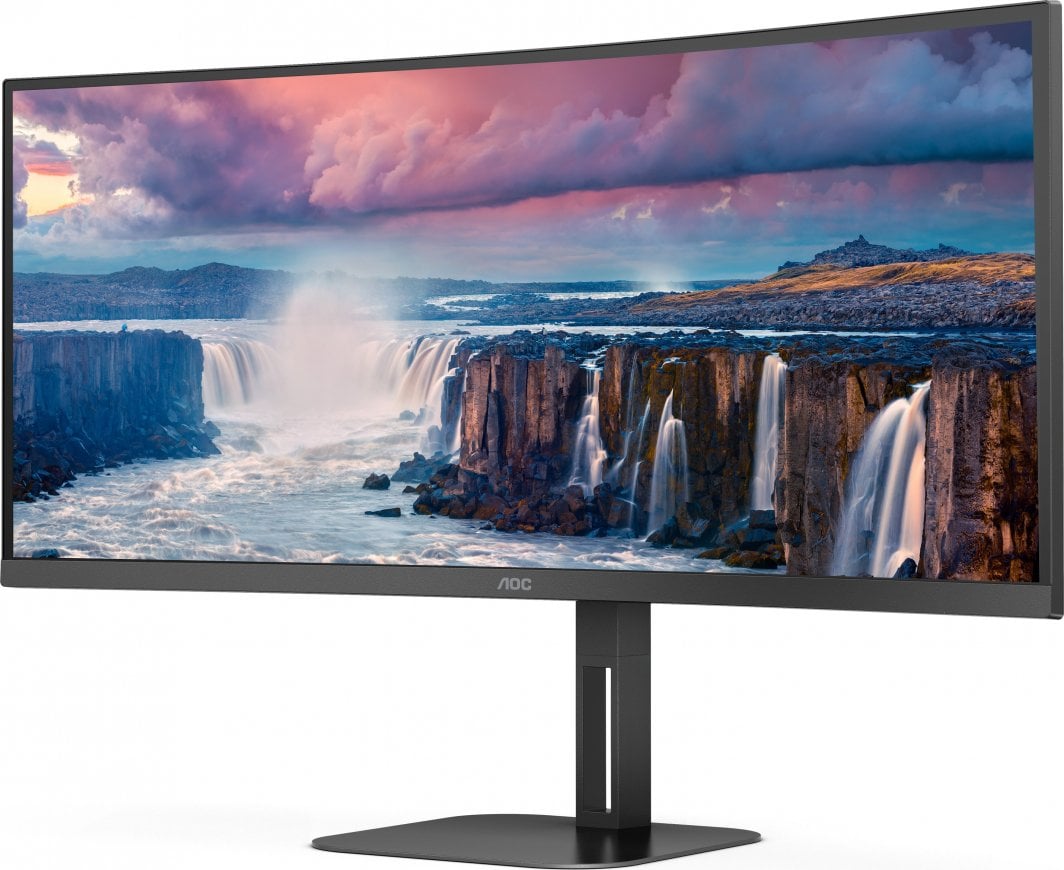 Monitor AOC CU34V5C/BK, 34'', 100Hz, 3440 x 1440 (UWQHD), VA, Class G, i zi