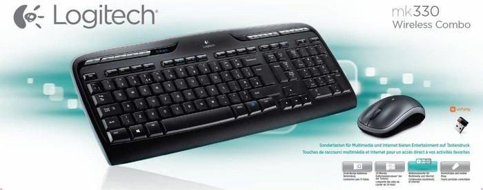 Kombinim tastierë dhe mi Logitech MK330, wireless, USB, i zi