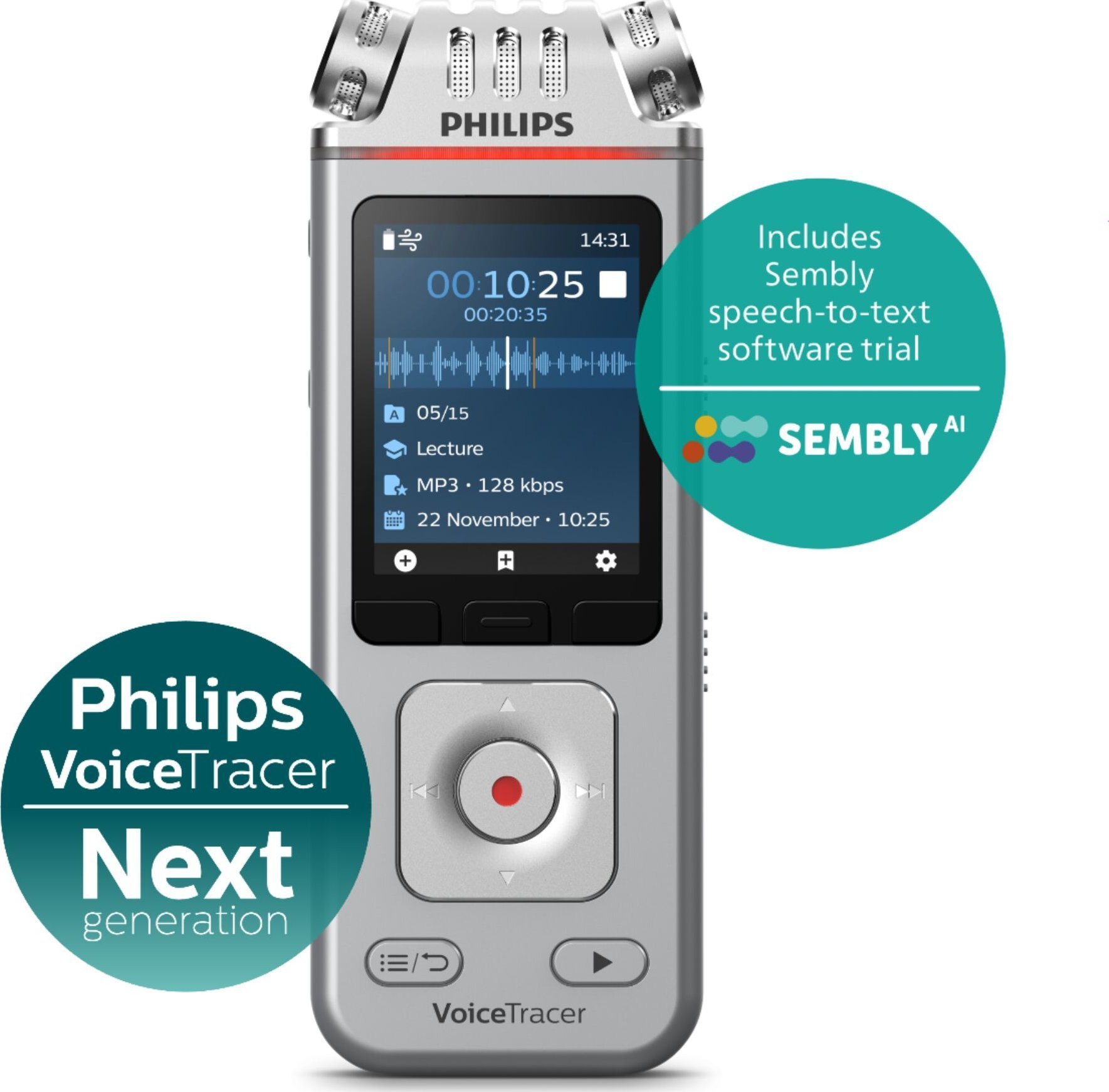 Regjistrues zanor Philips DVT4115, dixhital, 8GB, argjendtë