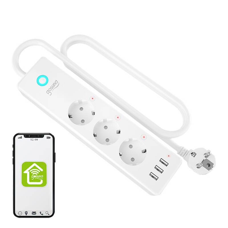 Prizë intelligente WiFi Gosund P1 Plus, 4x AC, 3x USB, e bardhë