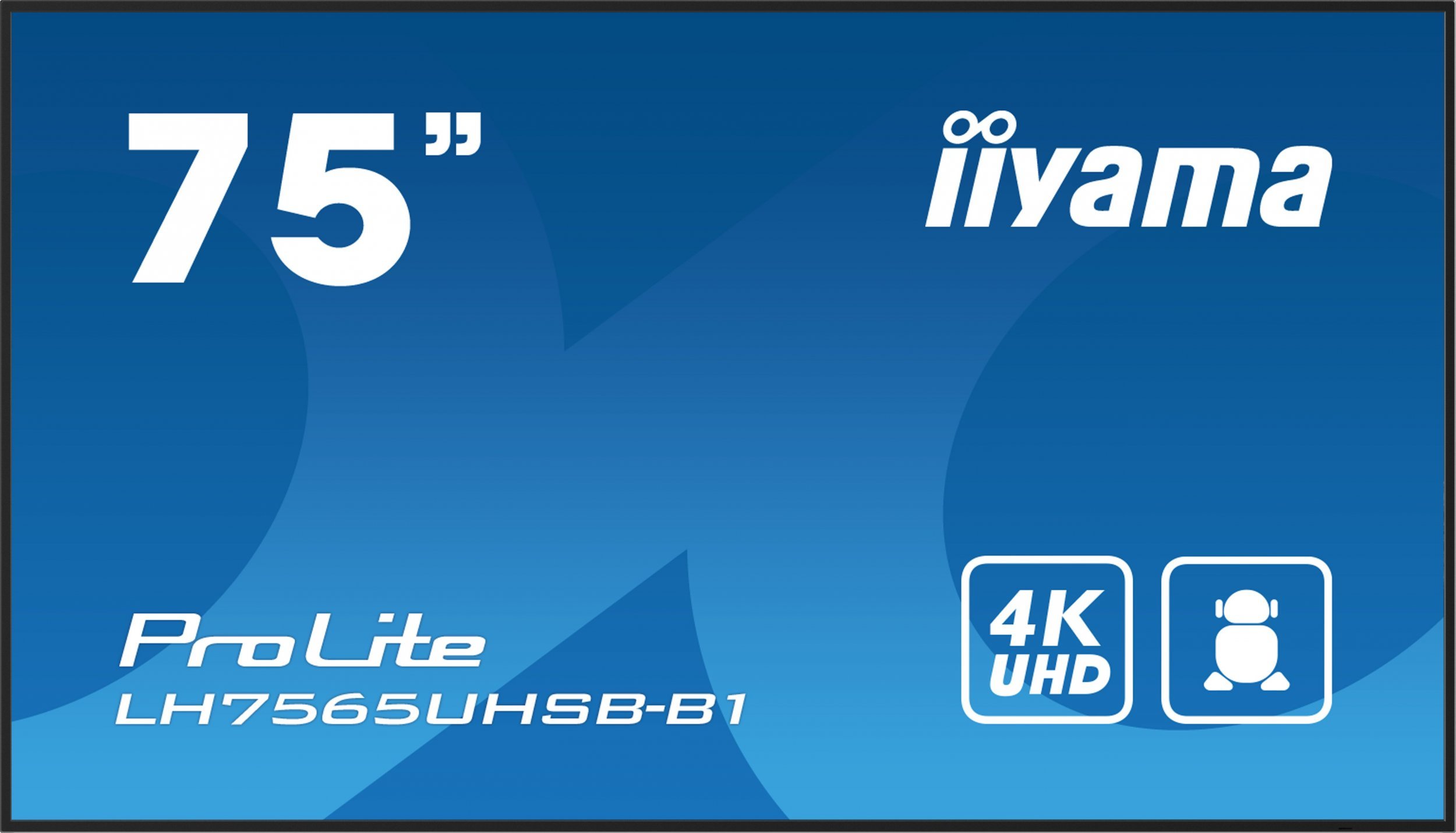 Професионален сигнален монитор Иијама LH7565UHSB-B1, 75\", 4K Ултра HD, 800 cd/m², Wi-Fi, Андроид 11, црн