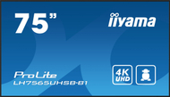 Професионален сигнален монитор Иијама LH7565UHSB-B1, 75\", 4K Ултра HD, 800 cd/m², Wi-Fi, Андроид 11, црн