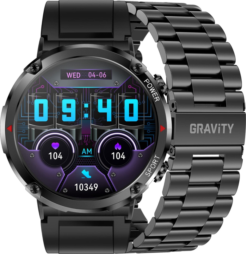 Ora inteligjente Gravity GT21-1+, ekran 1.6" IPS, IP67, e zezë