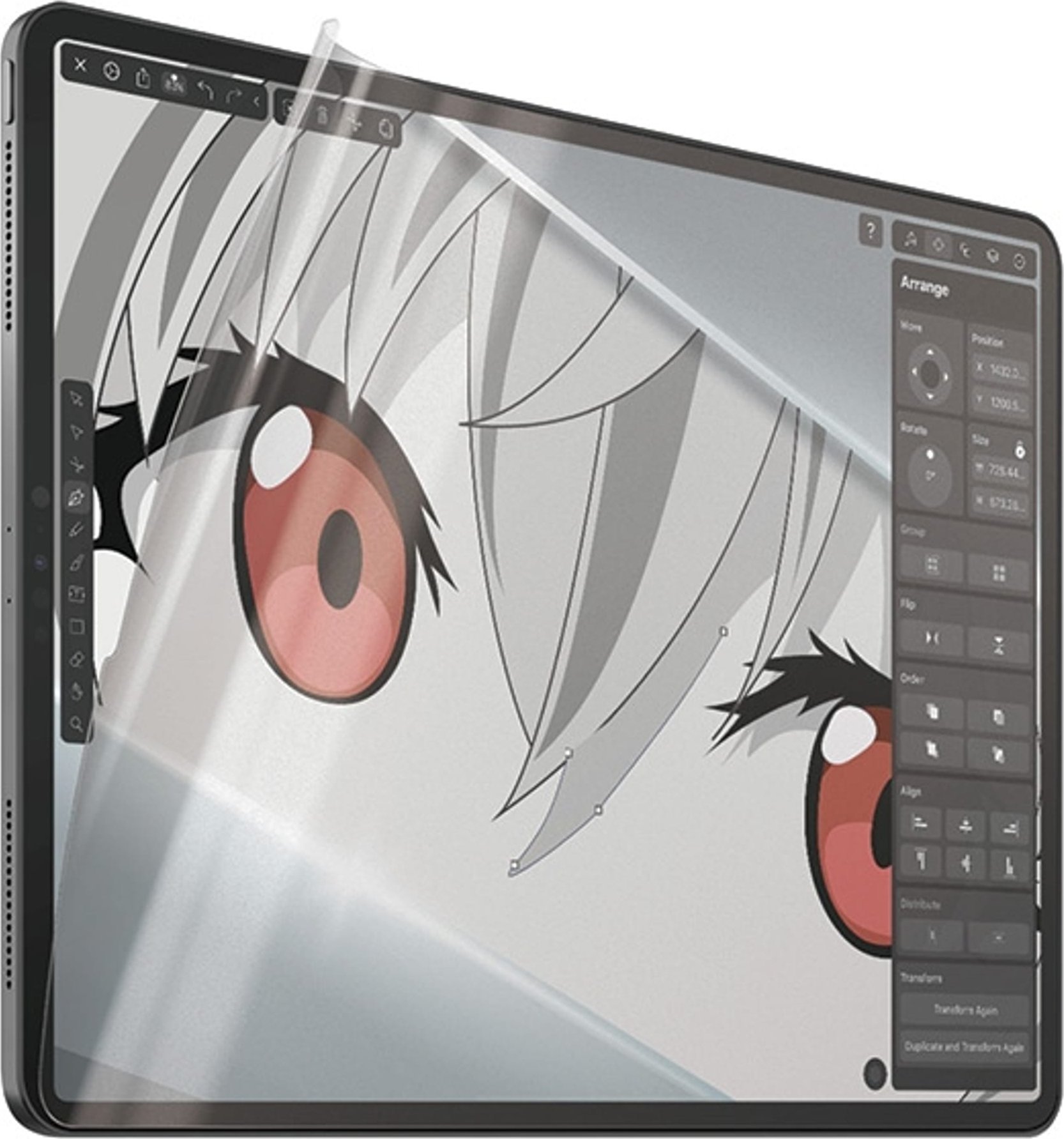 Folie mbrojtëse CARE by PanzerGlass Ultra Wide Fit për iPad Pro 12.9, Graphic Paper, transparente