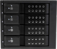Rack mobil për HDD StarTech HSB4SATSASBA, 4 slote 3.5", SATA III SAS II, alumini, i zi