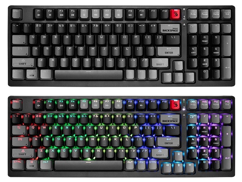 Tastierë mekanike Gaming A4 Tech BLOODY S98, USB, RGB, e zezë