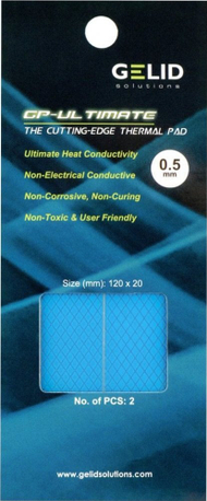 Pad termik Gelid Solutions GP-Ultimate, 120x20mm, 0.5mm, paketim 2 copë, blu