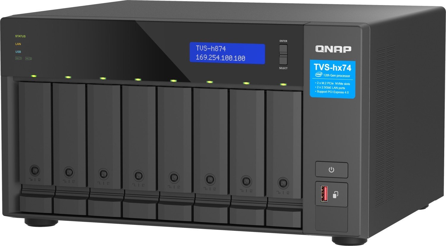 NAS server Qnap TVS-h874-i5-32G, Intel Core i5, 32GB RAM, gri