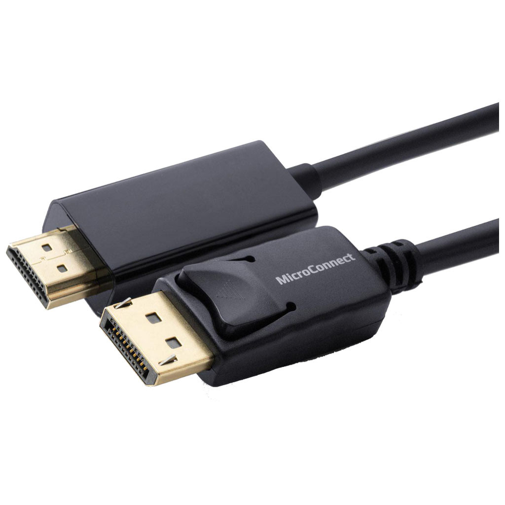 Kabllo adapter Microconnect MC-DP-HDMI-100, DisplayPort në HDMI, 1m, i zi
