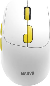 Maus wireless Marvo M809W, 1600 DPI, Bluetooth 2.4 GHz, i bardhë