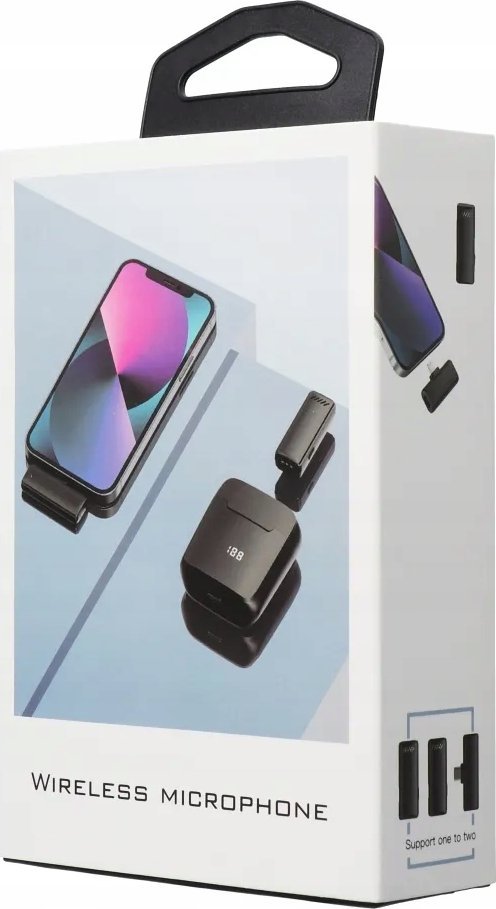 Mikrofon wireless lavalier S11, lidhje Lightning, kuti karikimi, i zi
