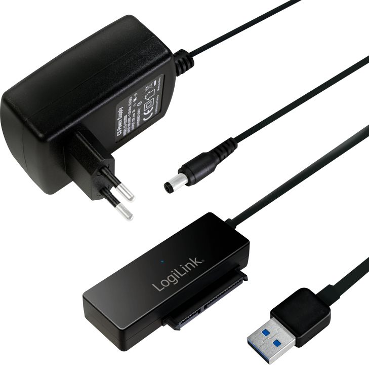 Кутија адаптер за диск LogiLink AU0050, USB 3.0, SATA 1.8\"/2.5\"/3.5\", црна