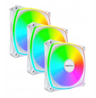 Ventilatorë PC Montech AX120 Pro ARGB, set 3x120mm, PWM, me fan hub, të bardhë