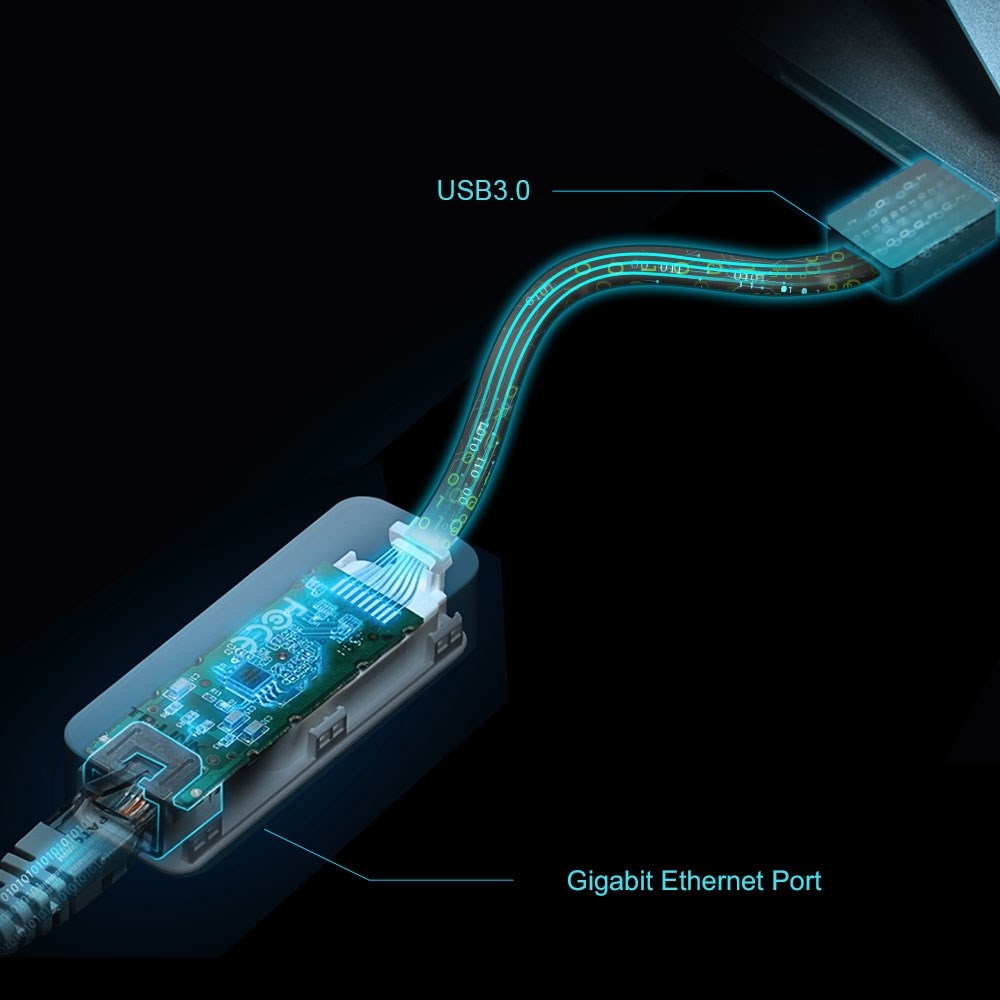 Përshtatës rrjeti TP-Link UE306, USB 3.0 në Gigabit Ethernet, 1000Mbps, e zezë