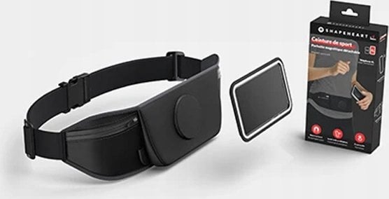 Rrip vrapimi Shapeheart Belt AMZ, madhësia M, mbajtëse telefoni magnetike, i zi