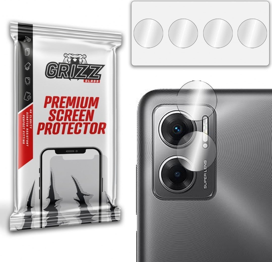 Xham mbrojtës kamere GrizzGlass për Xiaomi Redmi 11 Prime 5G, set 2 copë, transparent