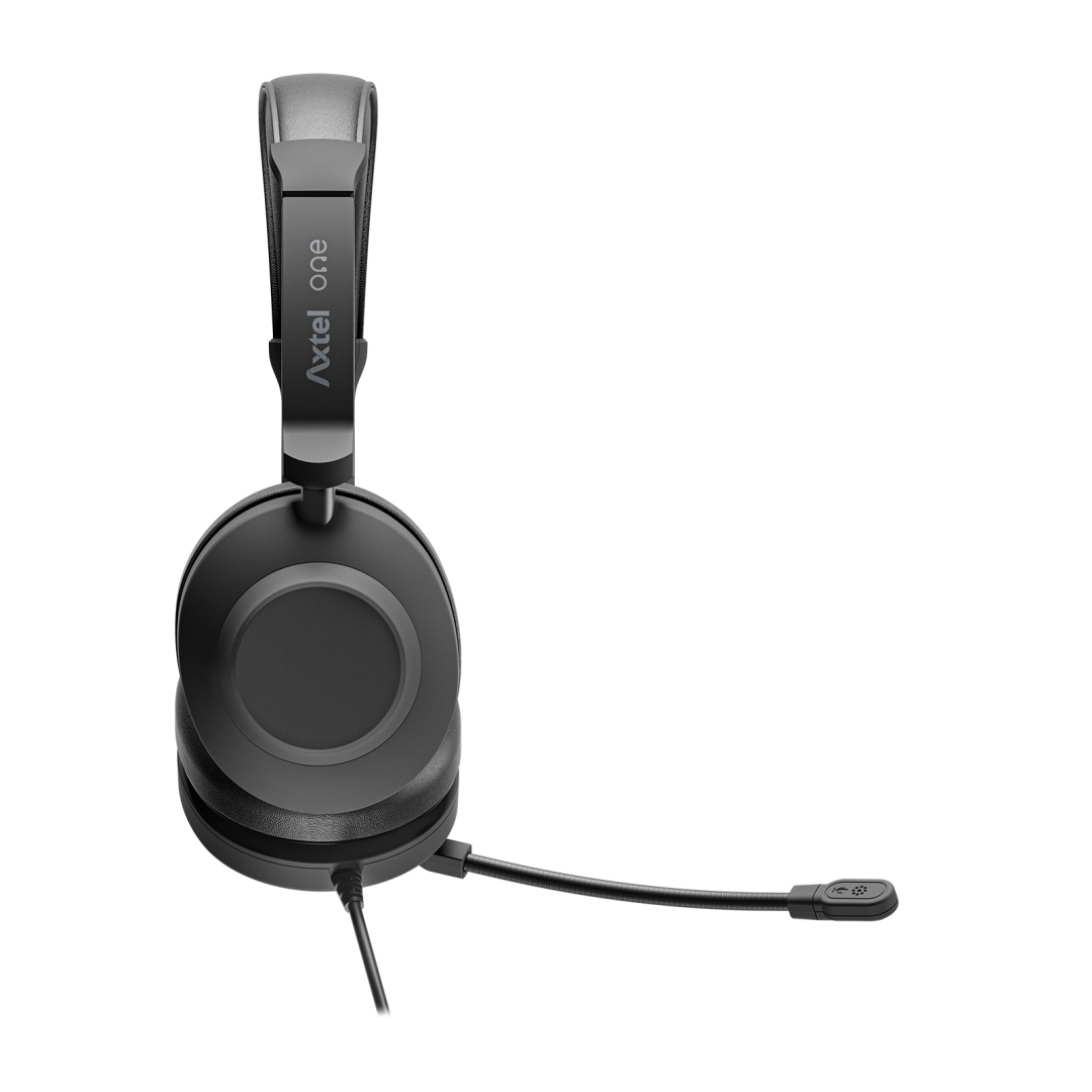 Kufje Axtel One UC35 Stereo HD, me kabllo, USB A USB C 3.5mm, e zezë