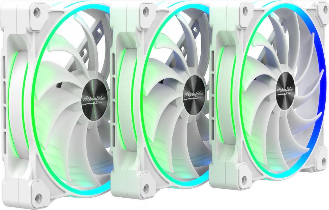 Ventilator për kompjuter Alpenfohn Wing Boost 3 ARGB, i bardhë