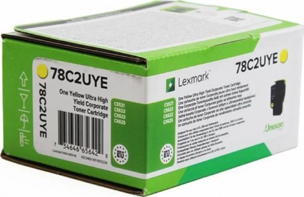 Tонер Lexmark 78C2UYE, висок принос, жолт