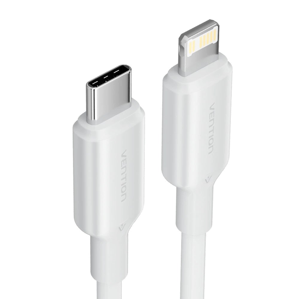 Kabllo Vention USB 2.0 USB C në Lightning, 3A, 1m, e bardhë