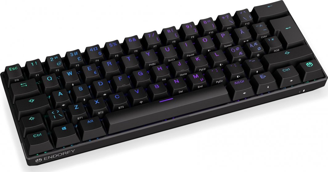 Tastierë mekanike Endorfy Thock Compact Wireless, 65%, RGB, e zezë