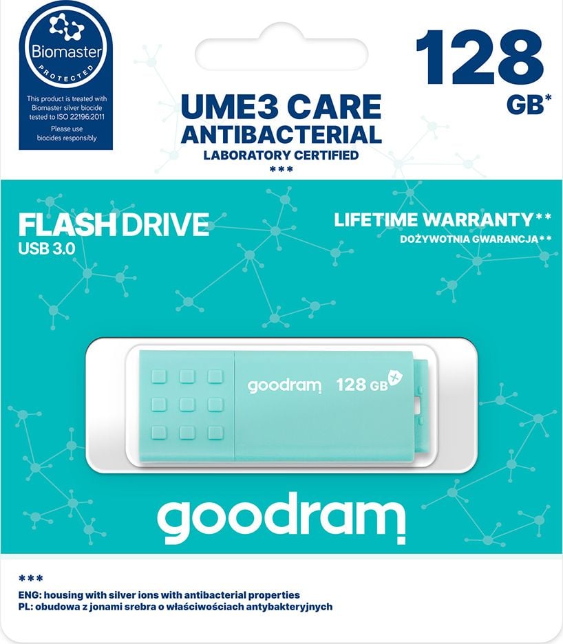 USB ГудРам UME3 CARE, 128GB, USB 3.0, црвена