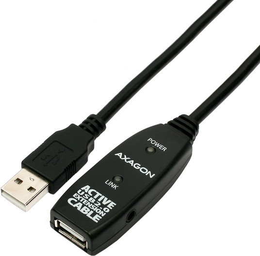 Kabllo zgjatëse / përsëritëse aktive AXAGON ADR-215 USB2.0, 15m, e zezë