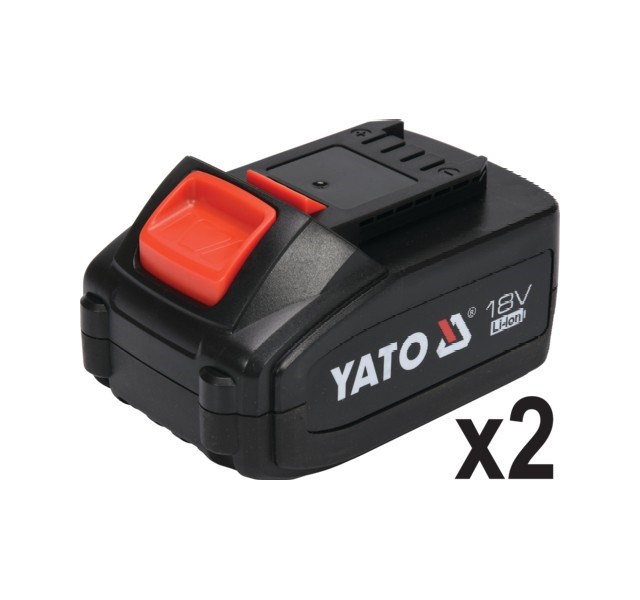 Mulli këndor YATO Brushless 125mm, 18V, 2x 4Ah, i kuq
