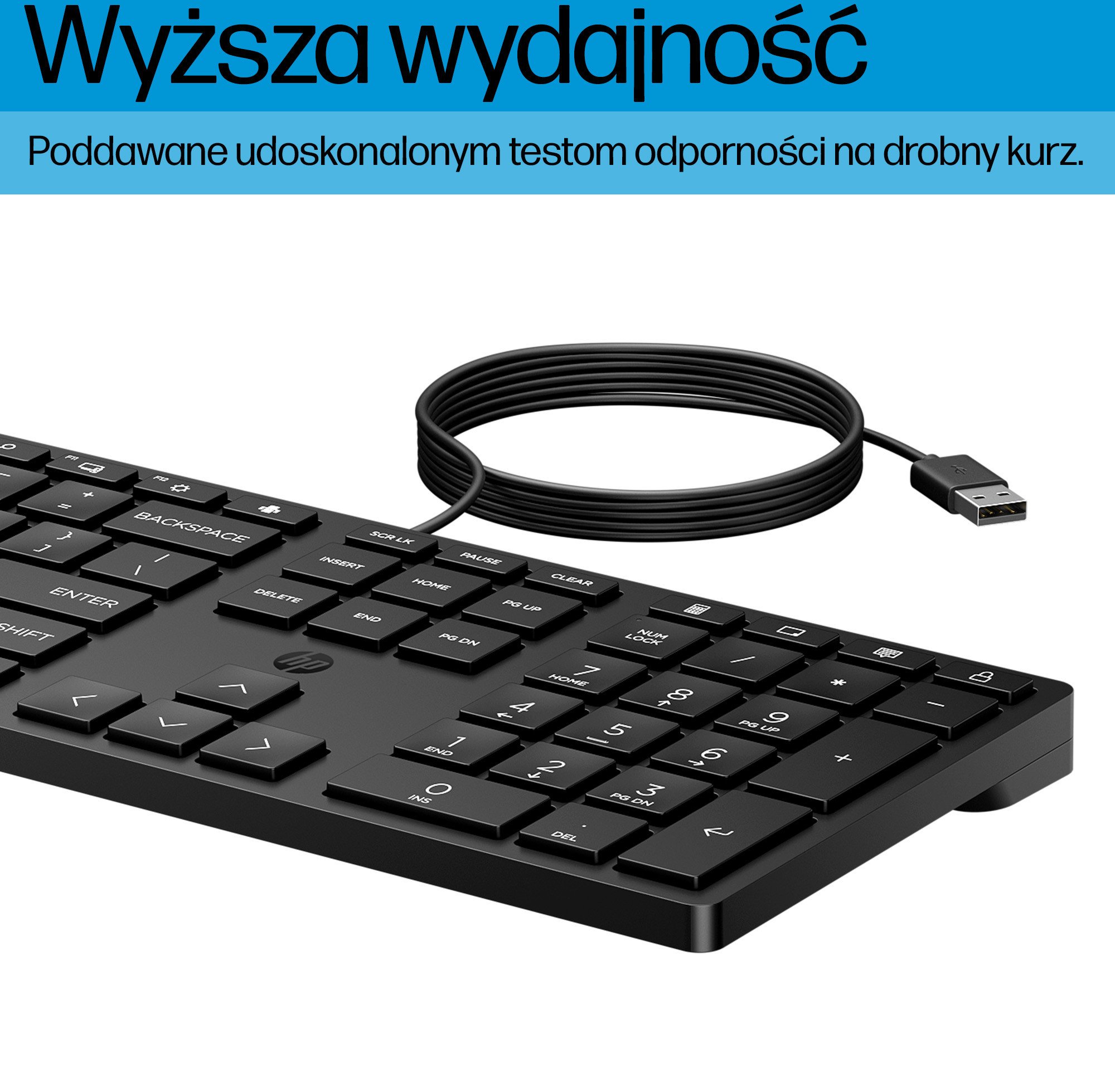 Tastierë HP 320K, me kabllo, USB, e zezë