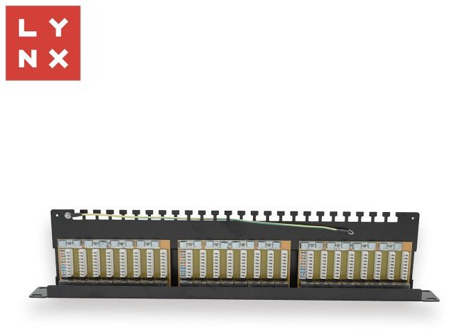 Patch panel LYNX 19", 24 porta, STP Cat6a, i zi