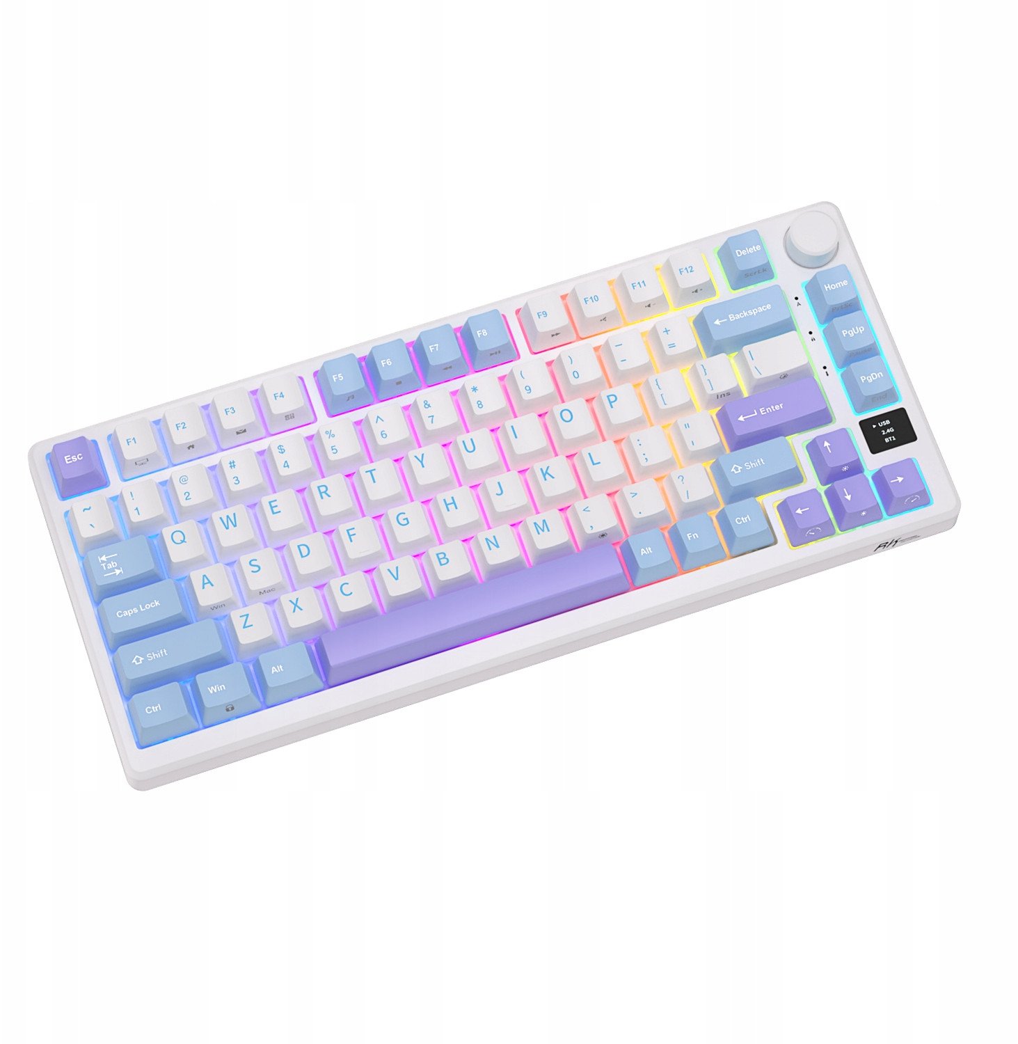 Tastierë mekanike Royal Kludge M75, wireless 2.4G, 80% 75%, Taro Milk Brown