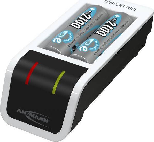 Karikues baterish Ansmann Comfort Mini 1001-0091-01, 2x AA 2100 mAh, USB, gri