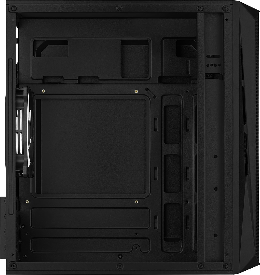 Kuti kompjuteri Aerocool CS-107 FRGB, mini tower, panel akrilik, e zezë