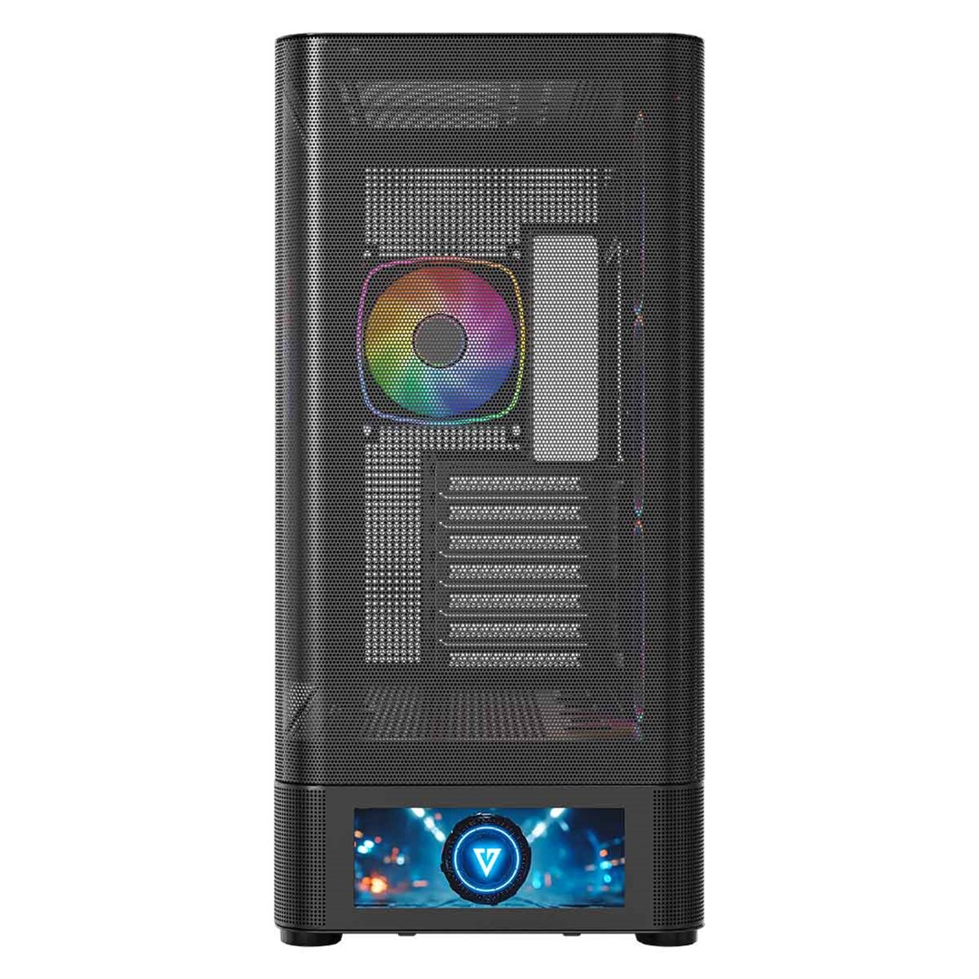 Kasi gaming Modecom Volcano AQ500 ARGB, MIDI tower, ekran LCD, i zi