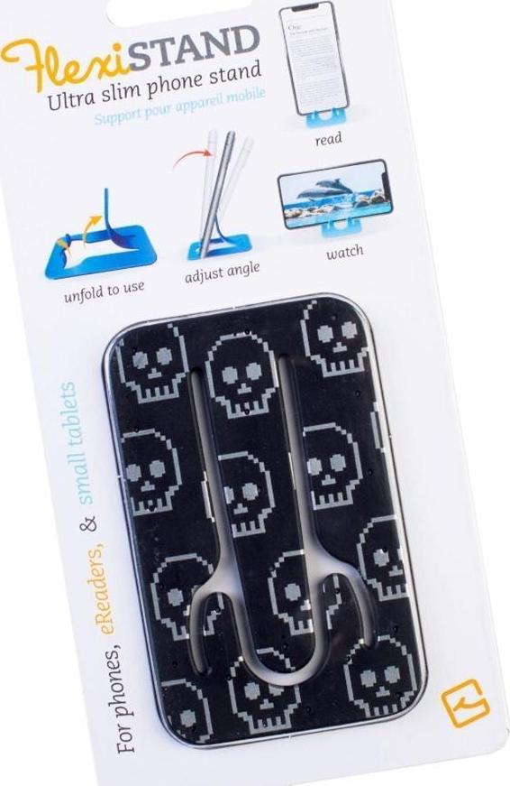 Mbajtëse telefoni Thinking Gifts Flexistand, për smartphone dhe tablet të vogël, dizajn Skulls