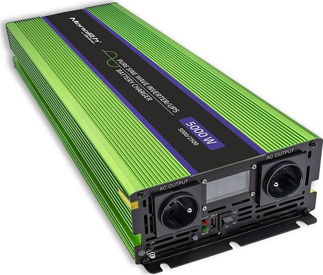 Inverter Qoltec Monolith, 2500W 5000W, 12V në 230V, valë sinusoide e pastër