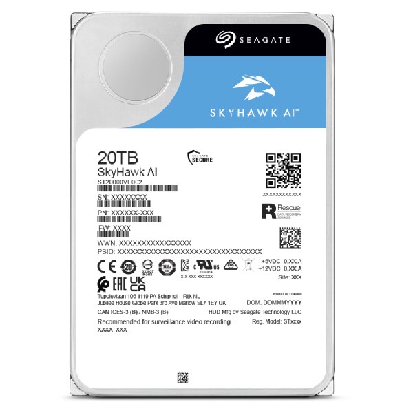 Hard Disk Seagate SkyHawk AI ST20000VE002, 20TB, 3.5", 7200 RPM