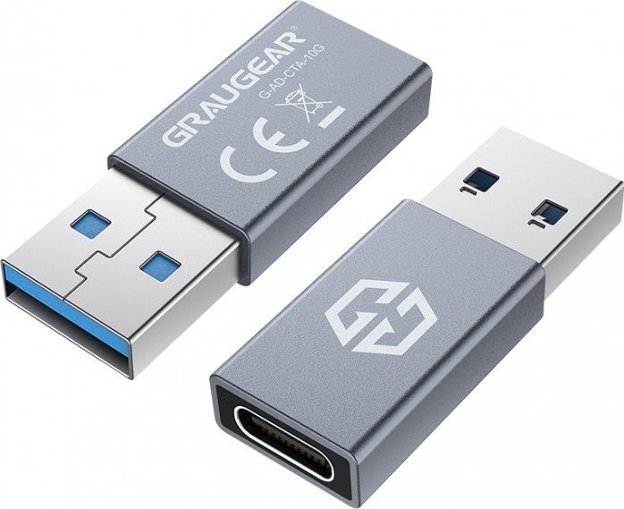 Përshtatës USB Graugear G AD CTA 10G, USB C në USB A, argjendtë