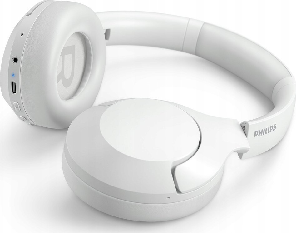 Kufje wireless Philips TAH8506, anulim zhurme, 60 orë bateri, të bardha