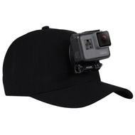 Kapelë sportive Puluz Cap, mbajtës për GoPro SJCAM Xiaomi, pambuk, e zezë