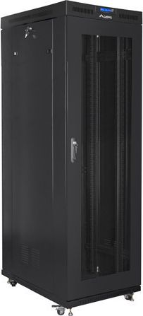 Мрежен кабинет Lanberg Standing Cabinet 19" 27U, 800 kg, со вентилатори, црн