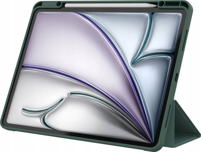 Kapak mbrojtës JCPal DuraPro për iPad Air 13" M2 M3, me mbajtëse për Pencil, ngjyrë jeshile e errët