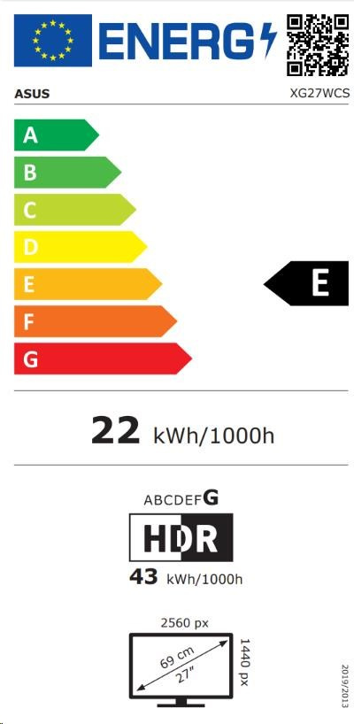 Monitor ASUS ROG Strix XG27WCS, 27", QHD, 180Hz, USB-C, i zi