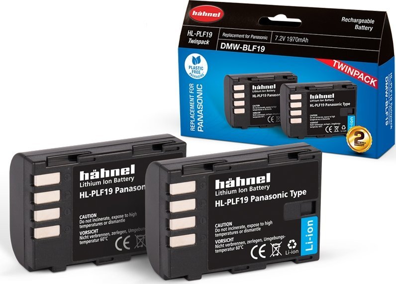 Bateri për kamera Hahnel HL-PLF19 Twin Pack, Li-ion, paketë me 2 copë, e zezë